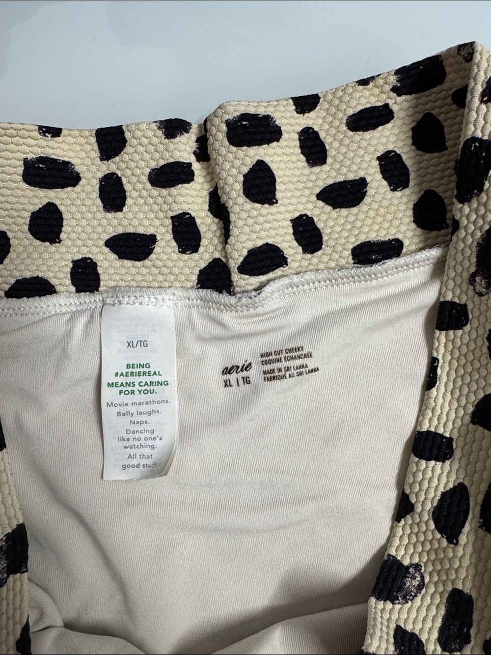 aerie Cream and Black Animal-Print Bikini Set - Picture 5 of 7